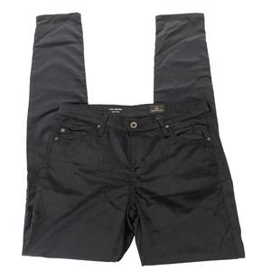 AG ADRIANO GOLDSHMIED black corduroy the legging super skinny midrise sz 28 NEW!